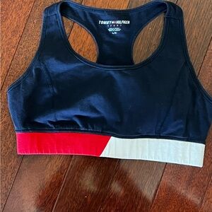 Tommy Hilfiger Women's Tri-Color Sports Bra - Navy, Red, White